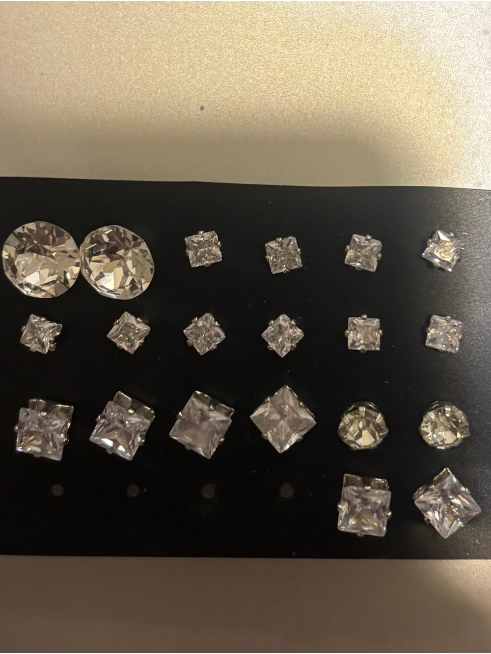 Clear Crystal Stud Earring Set for Women - 10 Pair
